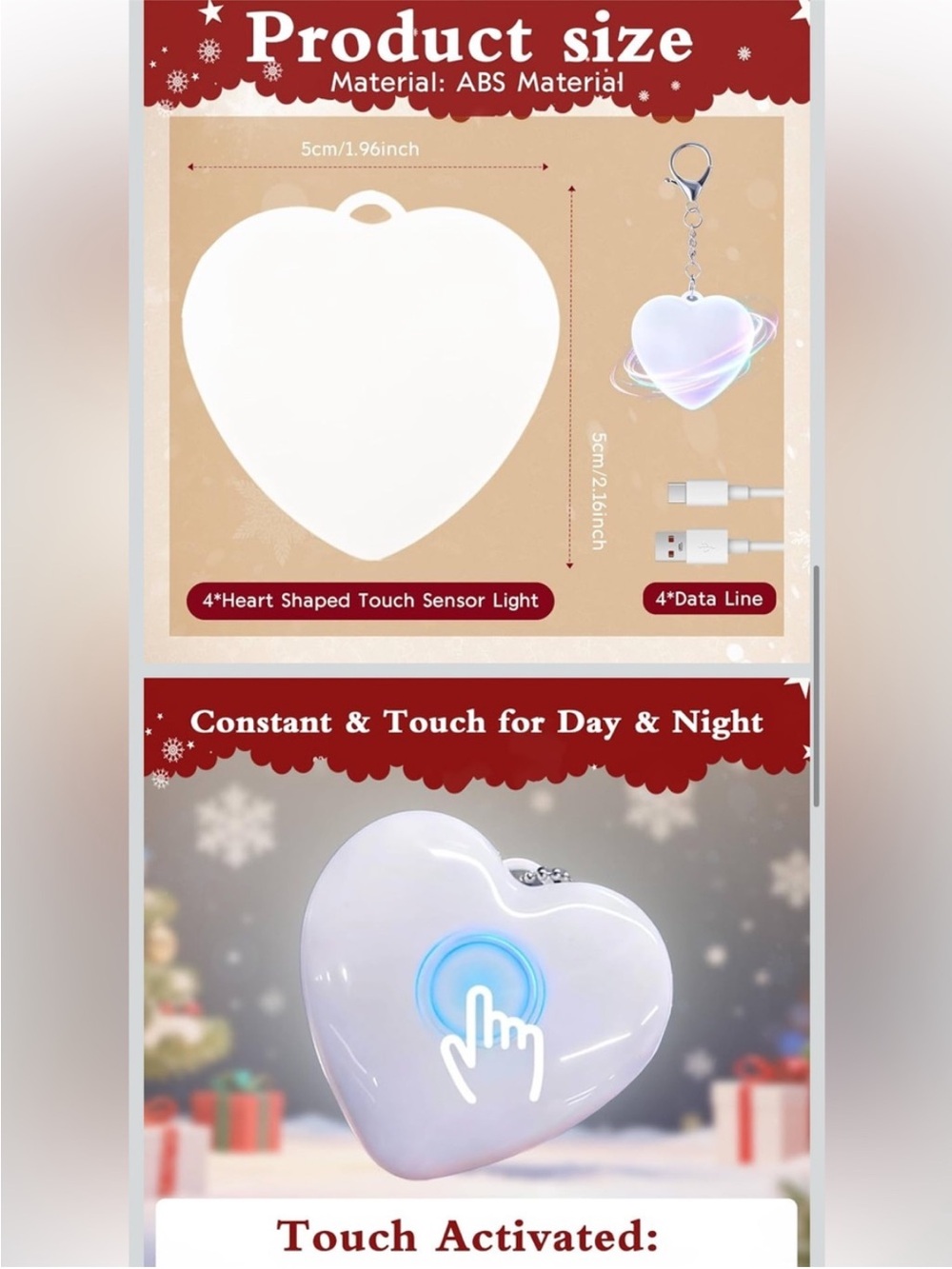 Heart LED Keychain Light - Picture 2 of 3
